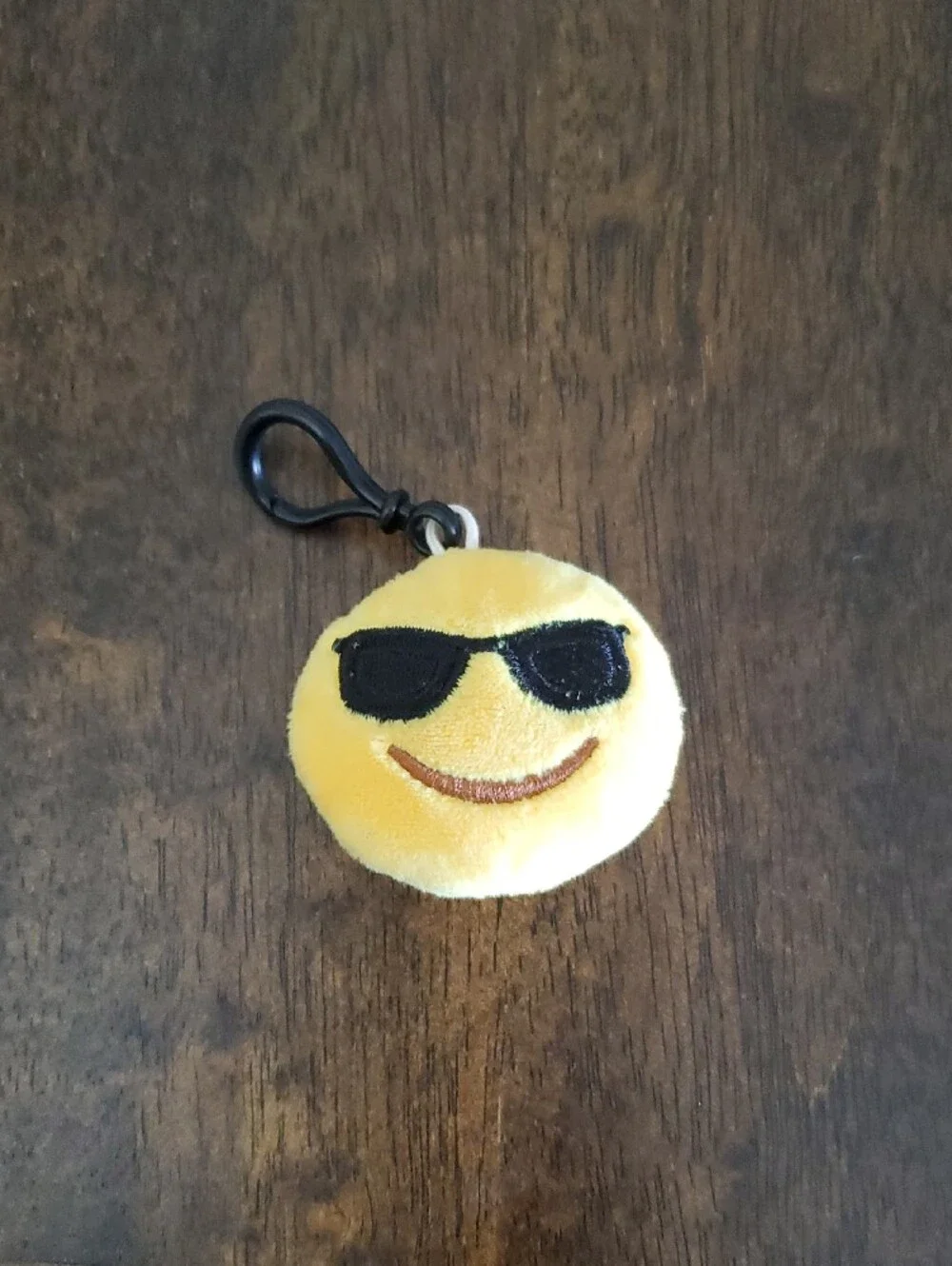 Plush Sunglass Emoji School Backpack Hanger Keychain Clip